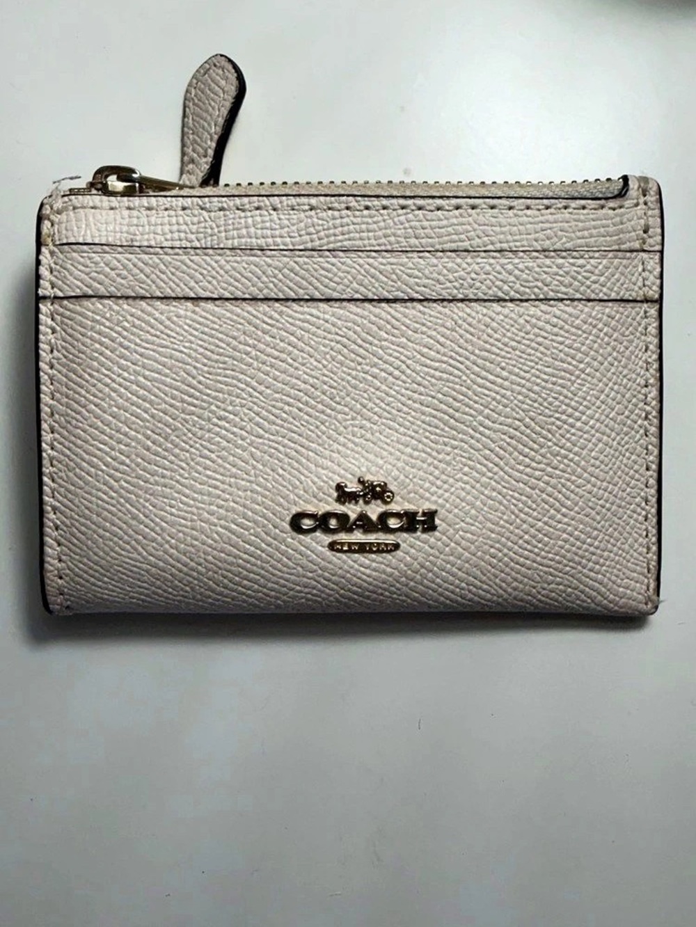 Coach Mini Skinny ID Case in Crossgrain Leather Gray